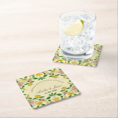 パーソナライズされたカップル結婚1周年 スクエアペーパーコースター (インサイチュ)