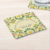 パーソナライズされたカップル結婚1周年 スクエアペーパーコースター (アングル)