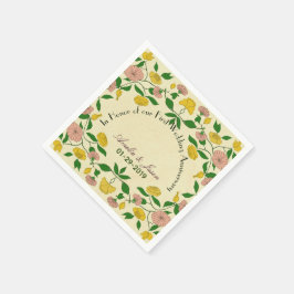 パーソナライズされたカップル結婚1周年 スタンダードカクテルナプキン