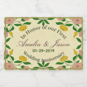 パーソナライズされたカップル結婚1周年 スパークリングワインラベル (シングルラベル)