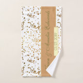 パーソナライズされたカップル結婚1周年 バスタオルセット (ハンドタオル)