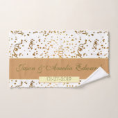 パーソナライズされたカップル結婚1周年 バスタオルセット (ハンドタオル)