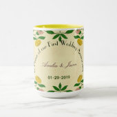 パーソナライズされたカップル結婚1周年 マグカップ (中央)