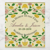 パーソナライズされたカップル結婚1周年 ワインラベル (シングルラベル)