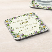 パーソナライズされたカップル50結婚周年 コースター (左側)