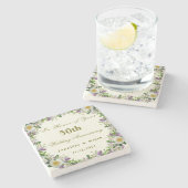 パーソナライズされたカップル50結婚周年 ストーンコースター (横)