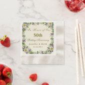 パーソナライズされたカップル50結婚周年 縁ありカクテルナプキン (インサイチュ)