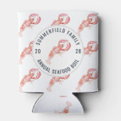 パーソナライズされたカニ・ザリガニのパーティー 缶クーラー (裏面)