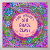 パーソナライズされたカラフルお洒落Purple Classroom ポスター (正面)