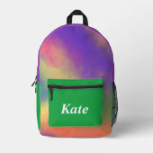 パーソナライズされたカラフルかわいらしモダンガーリーRabow プリントバックパック (正面)