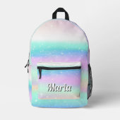 パーソナライズされたカラフルかわいらしモダンガーリーRabow プリントバックパック (正面)