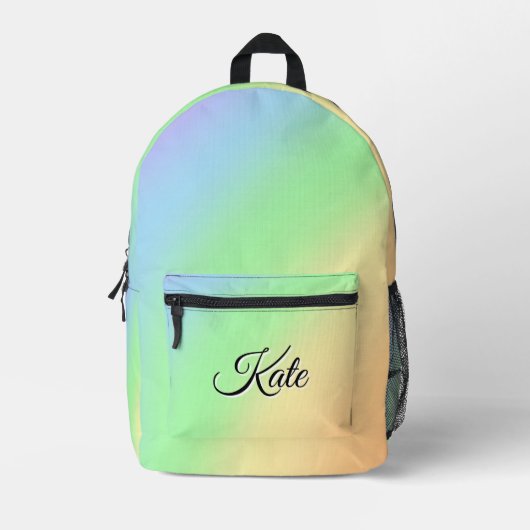 パーソナライズされたカラフルかわいらしモダンガーリーRabow プリントバックパック (正面)