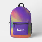 パーソナライズされたカラフルかわいらしモダンガーリーRabow プリントバックパック (正面)