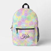 パーソナライズされたカラフルかわいらしモダンガーリーRabow プリントバックパック (正面)