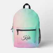パーソナライズされたカラフルかわいらしモダンガーリーRabow プリントバックパック (正面)