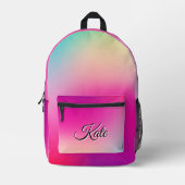 パーソナライズされたカラフルかわいらしモダンガーリーRabow プリントバックパック (正面)