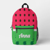 パーソナライズされたカラフルかわいらしモダンレインボーグリーン プリントバックパック (正面)