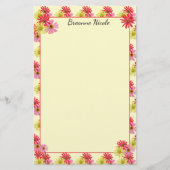 パーソナライズされたカラフルなサボテンZinnia 5.5 x 8.5 便箋 (正面)
