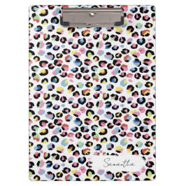 パーソナライズされたカラフルアニマルプリント クリップボード