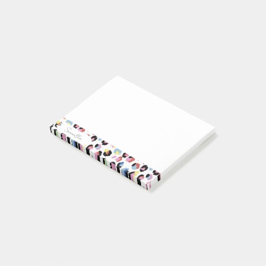 パーソナライズされたカラフルアニマルプリント ポストイット (アングル)