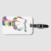 パーソナライズされたカラフルアートジカ ラゲッジタグ (正面横)