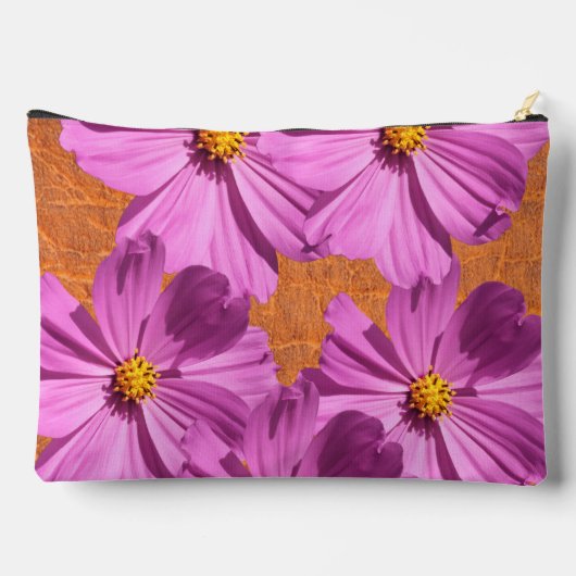 パーソナライズされたカラフルオレンジレザーホワイトパターン アクセサリーポーチ (裏面)