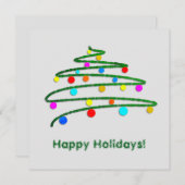 パーソナライズされたカラフルクリスマス緑 シーズンカード (正面/裏面)