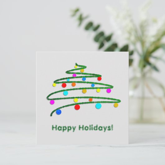 パーソナライズされたカラフルクリスマス緑 シーズンカード (スタンド正面)