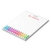 パーソナライズされたカラフルクレヨン先生のメモ帳 ノートパッド (回転)