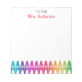 パーソナライズされたカラフルクレヨン先生のメモ帳 ノートパッド (正面)