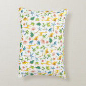 パーソナライズされたカラフルサファリ子供部屋キリン少年 アクセントクッション (裏面(縦))