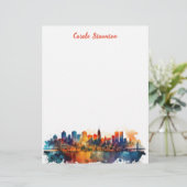 パーソナライズされたカラフルスカイライン レターヘッド (スタンド正面)