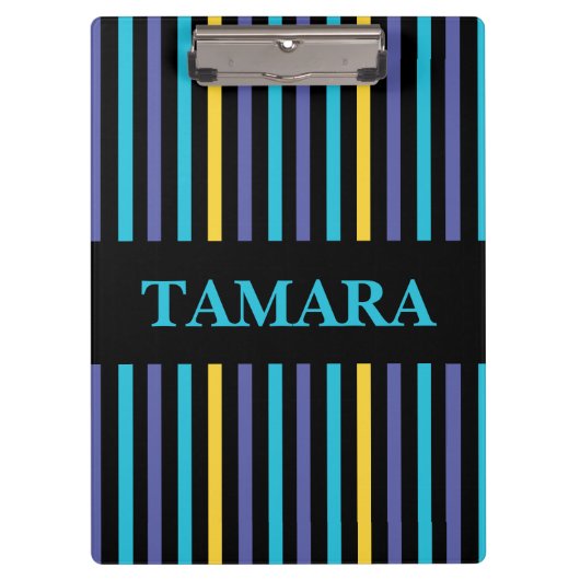 パーソナライズされたカラフルストライプPattern クリップボード (正面)