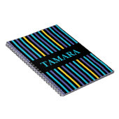 パーソナライズされたカラフルストライプPattern ノートブック (右側)