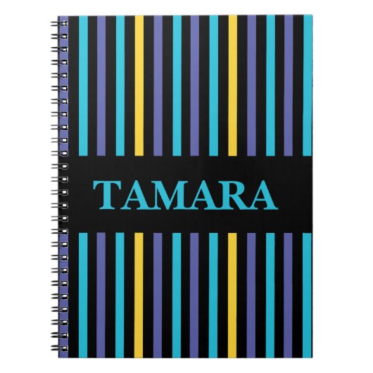 パーソナライズされたカラフルストライプPattern ノートブック (正面)