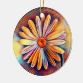 パーソナライズされたカラフルデイジー セラミックオーナメント (左)