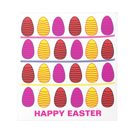 パーソナライズされたカラフルハッピーイースター ノートパッド (正面)