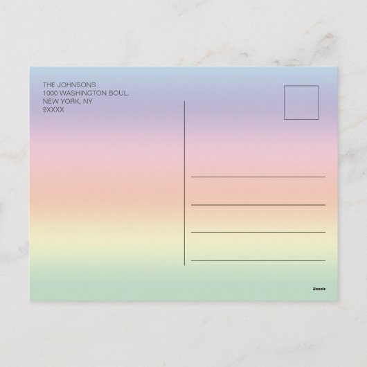 パーソナライズされたカラフルハッピーイースター | フォト シーズンポストカード (裏面)