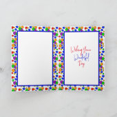 パーソナライズされたカラフルハッピーバースデー カード (内部)