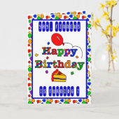 パーソナライズされたカラフルハッピーバースデー カード (黄色い花)