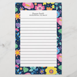 パーソナライズされたカラフルフローラ 便箋