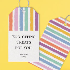 パーソナライズされたカラフルモダンイースター卵狩りパーティー ギフトタグ