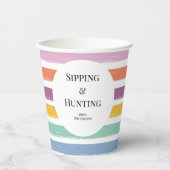 パーソナライズされたカラフルモダンイースター卵狩りパーティー 紙コップ (正面)