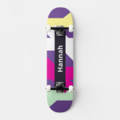 パーソナライズされたカラフルモダンコンテンポラリー抽象芸術 スケートボード (正面)