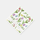 パーソナライズされたカラフルモダンチューリップ紙 スタンダードカクテルナプキン (角)