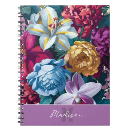 パーソナライズされたカラフルモダンフローラ ノートブック