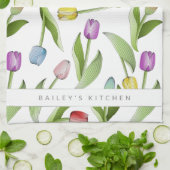 パーソナライズされたカラフルモダン口 キッチンタオル (折り畳み)