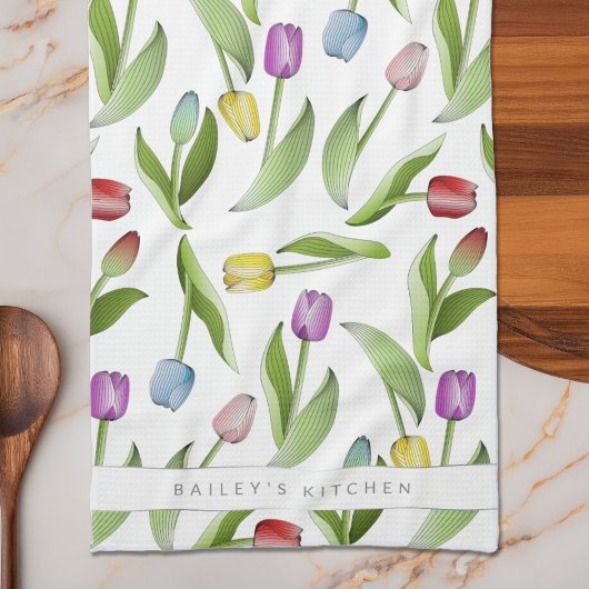 パーソナライズされたカラフルモダン口 キッチンタオル