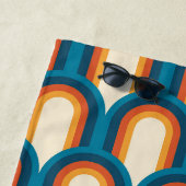 パーソナライズされたカラフルレトロアーチレインボーパターン ビーチタオル (インサイチュ)