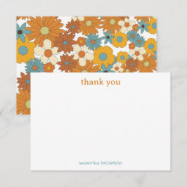 パーソナライズされたカラフルレトロ サンキューカード